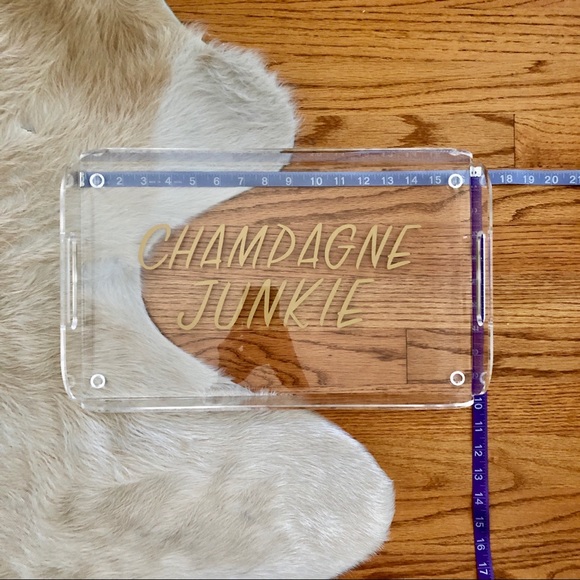 Acrylic Bar Tray | Champagne Junkie Acrylic Tray - Picture 3 of 5
